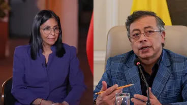 Delcy Rodríguez y Gustavo Petro