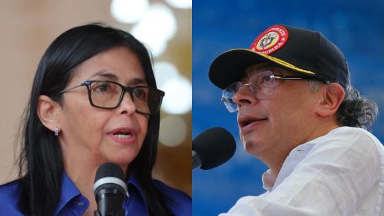 Delcy Rodríguez y Gustavo Petro.