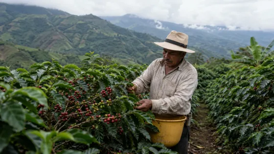 Café colombiano repunta en mayo, aunque lluvias frenan la cosecha