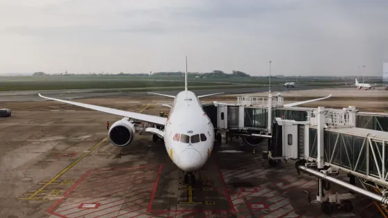 Avion parqueado en tiquete