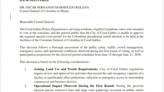 Miami cambia sede de votación para la segunda vuelta colombiana