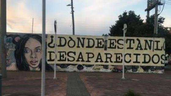 Mural de desparecidos en Bogotá